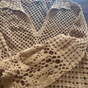 Brown Crochet Women's Sweater